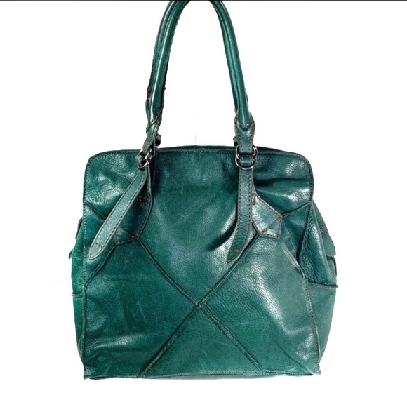 Isabella Fiore Handbags - Isabella Fiore Dark Green Large Leather Tote